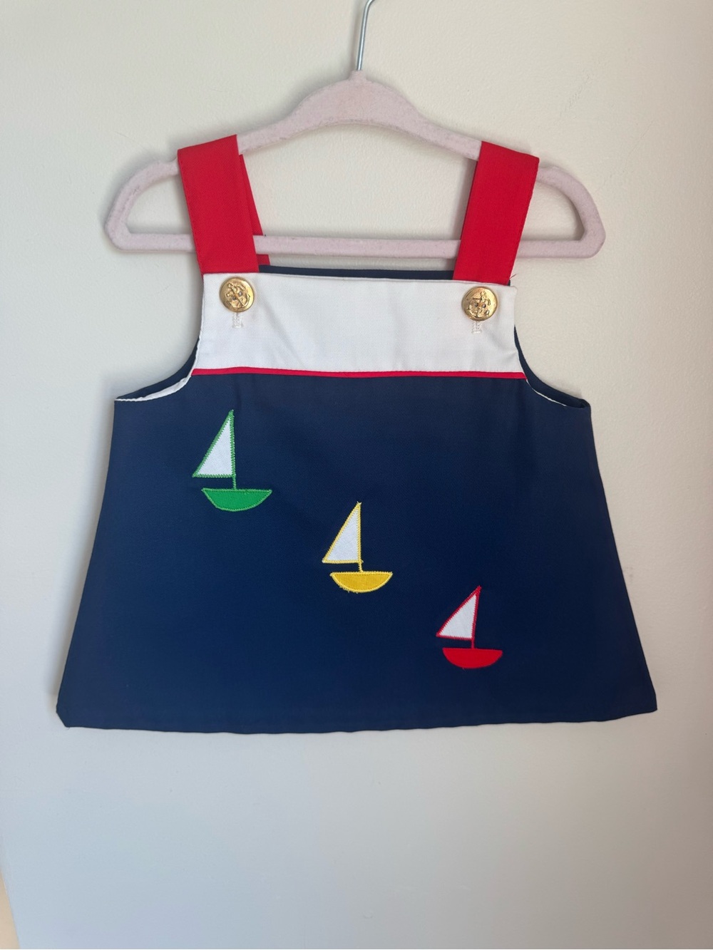 Little Bitty Vintage Navy Nautical Top Size 2T Made In USA
